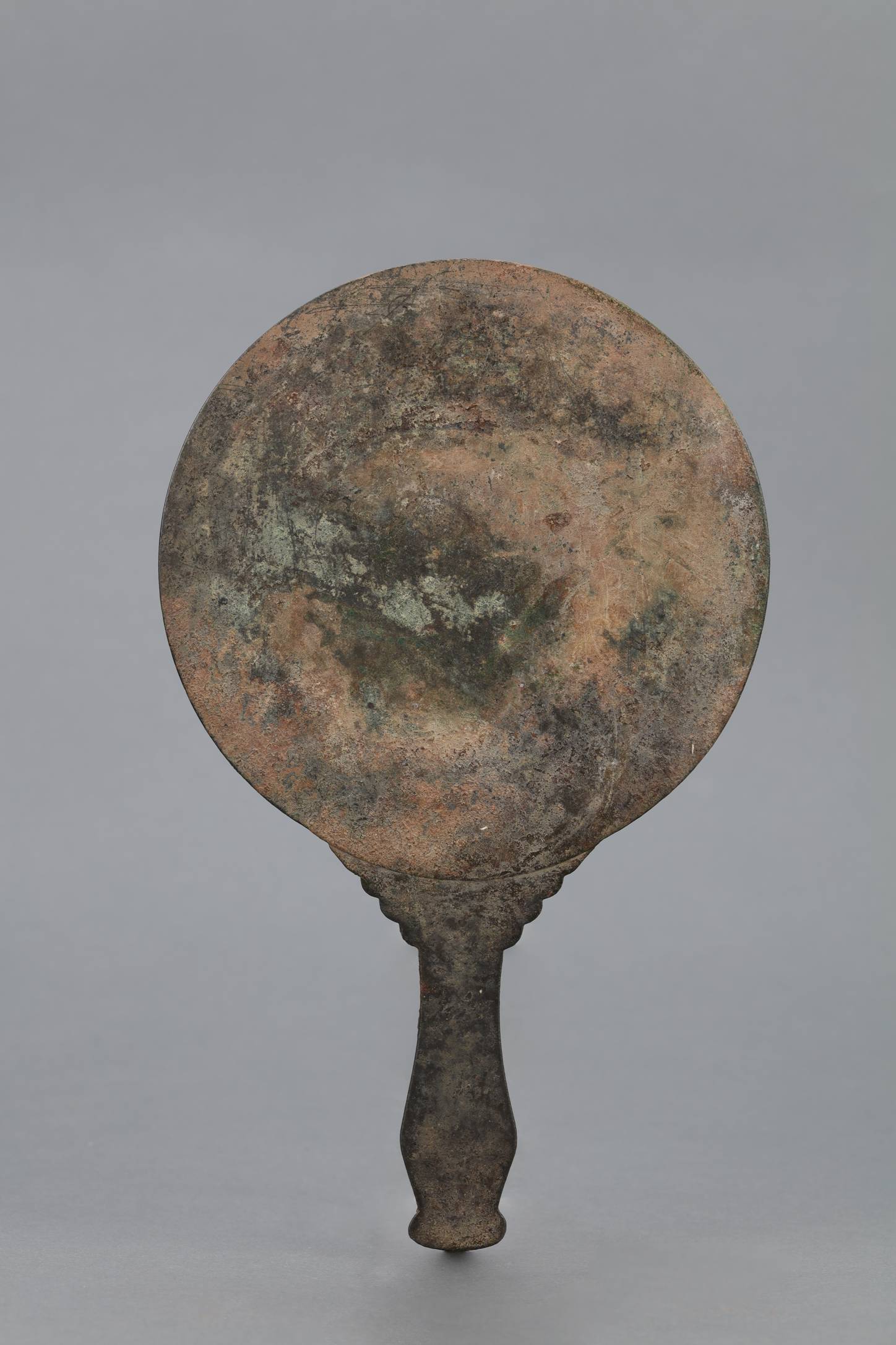 仿汉昭明带柄铜镜